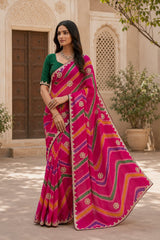 KcPc Traditional Leheriya Style Festive Wear SareesPDM