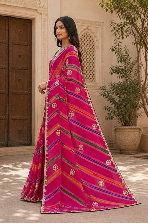 KcPc Traditional Leheriya Style Festive Wear Sarees  PDM