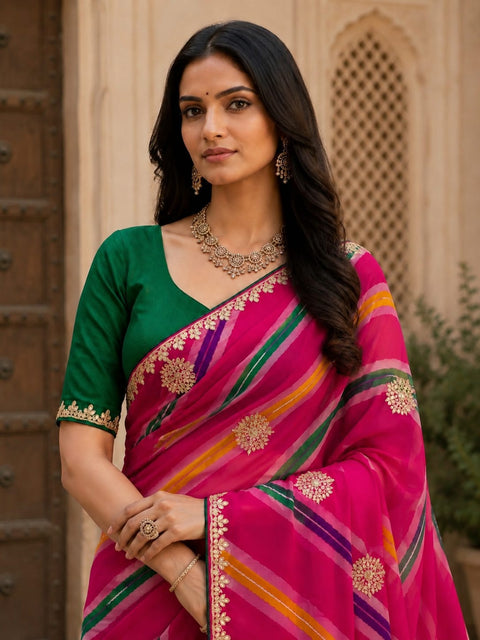 KcPc Traditional Leheriya Style Festive Wear Sarees  PDM