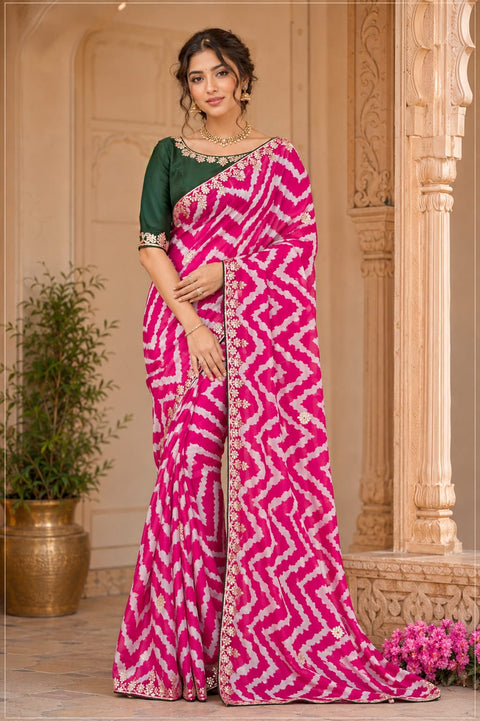 KcPc Latest Leheriya Style Saree Collection for Women