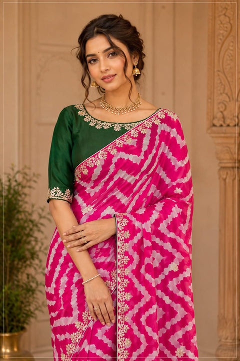 KcPc Latest Leheriya Style Saree Collection for Women