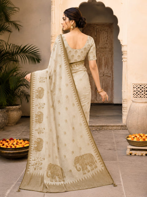 KcPc Designer Stone Work Cotton Silk Kalamkari Saree  GAN