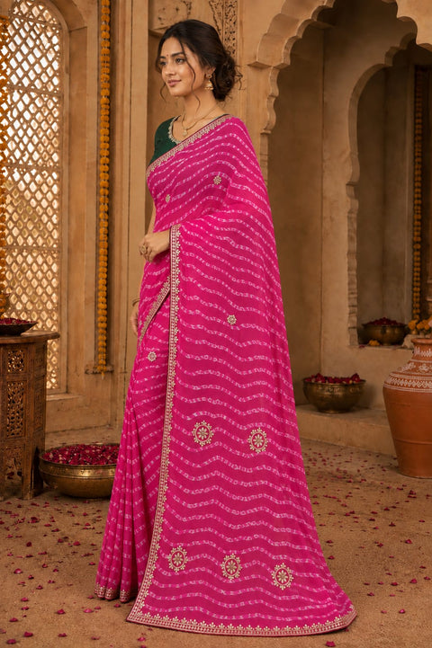 KcPc Georgette Sarees with Gota Patti Work  PDM