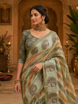 KcPc Traditional Leheriya Cotton Silk Saree with Designer Aari Tari WorkSTL