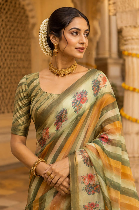 KcPc Premium Cotton Silk Leheriya Saree with Aari Tari Work Office Wear STL