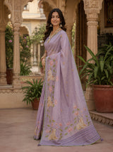 KcPc Premium Cotton Silk Kalamkari Saree with Stone WorkGAN