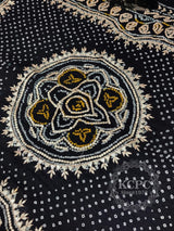 KcPc New Pure Gaji Silk Bandhani Gotapatti work Dupatta AMT