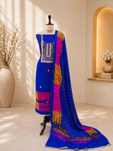KcPc Premium Modal Silk Bandhani Suit Set with Gotapatti Work JITEN