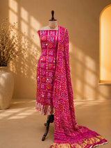 KcPc Gaji Silk Bandhani Suit Set with Gotapatti Work JITEN