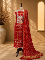 KcPc Luxury Gaji Silk Bandhani Suit Set for Festive Wear JITEN