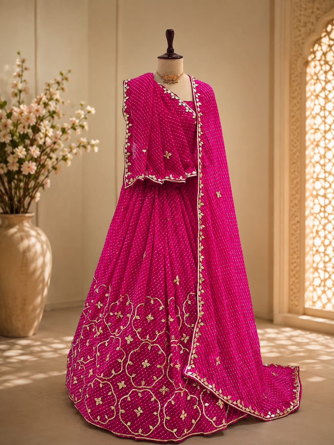 KcPc Premium Georgette Leheriya Gottapati Work Traditional Lehenga SFS