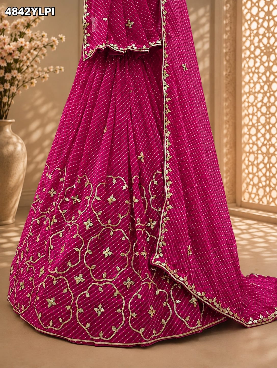 KcPc Premium Georgette Leheriya Gottapati Work Traditional Lehenga SFS