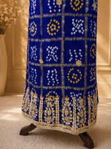 KcPc Traditional Gaji Silk Bandhani Suit with DupattaJITEN