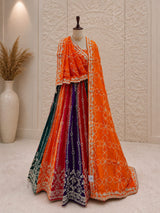 KcPc New Premium Designer Style Georgette ChiffonLehenga with Beautiful Gota Patti DetailingGOR