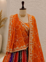 KcPc New Premium Designer Style Georgette ChiffonLehenga with Beautiful Gota Patti DetailingGOR