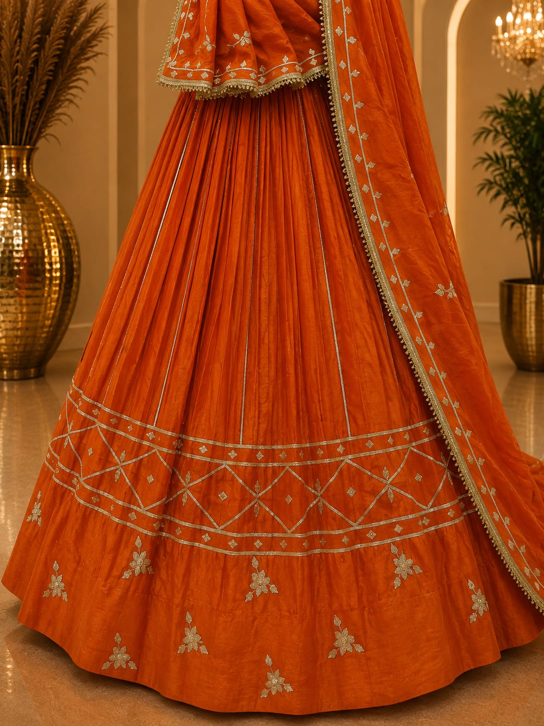 KcPc Traditional Wear Gaji Silk Lehenga with Elegant Gotapatti WorkRGC