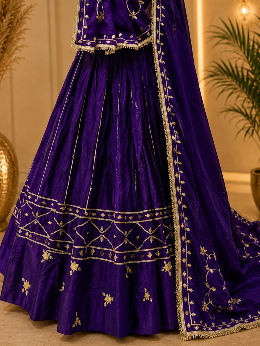 KcPc Royal Look Gaji Silk Lehenga with Gotapatti Embellishment RGC
