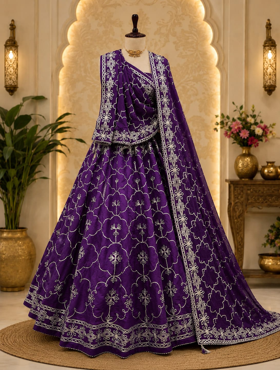 KcPc Designer Festive Lehenga in HO Silk with Gota Patti WorkGOR