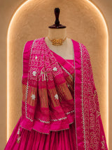 KcPc Royal Look Gaji Silk Bandhani Lehenga for WomenGOR