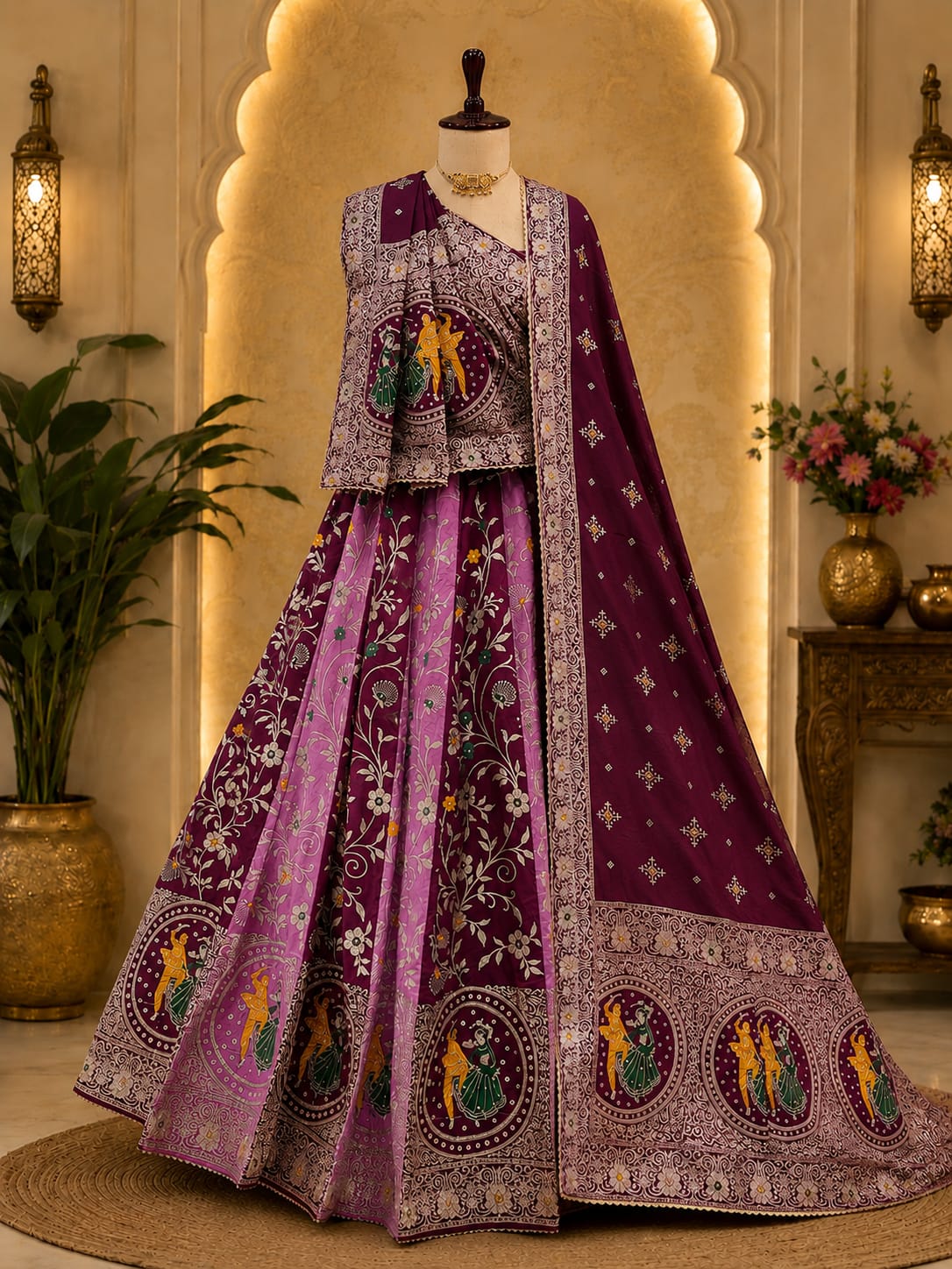 KcPc Royal Dola Silk Banarasi Style Lehenga with Rich Zari Weaving GOR