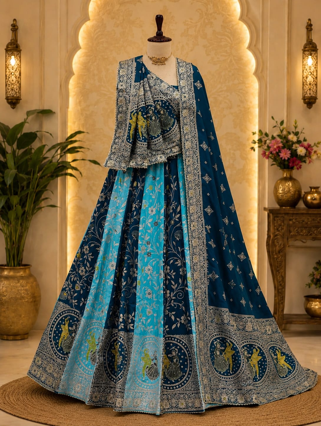 KcPc Premium Banarasi Style Dola Silk Lehenga with Beautiful Zari Work GOR