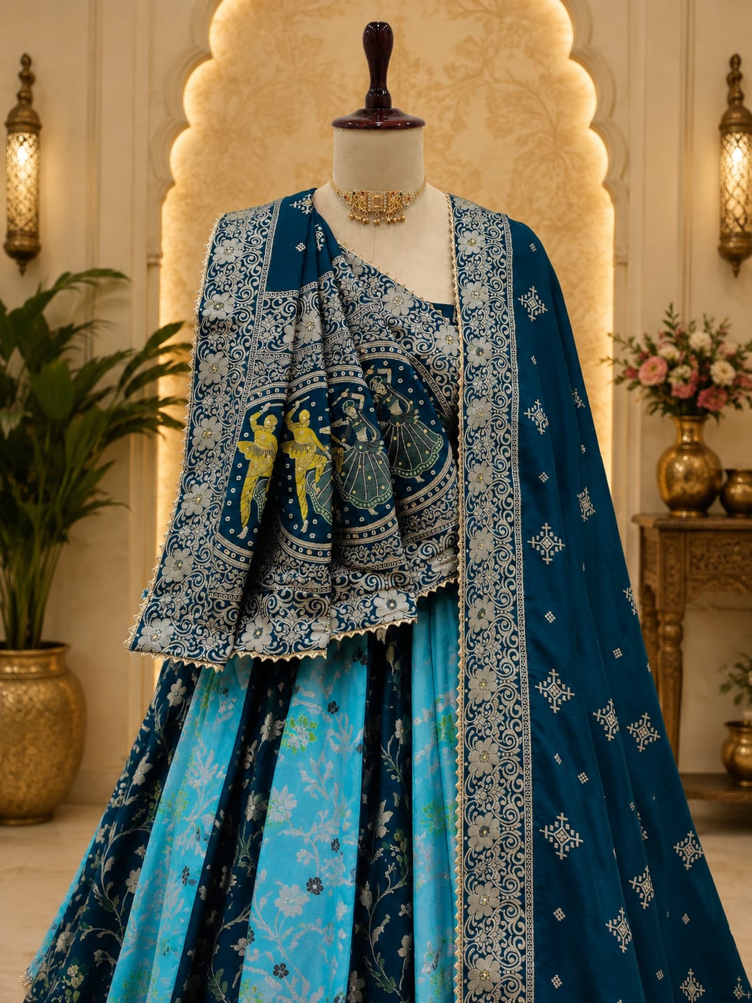 KcPc Premium Banarasi Style Dola Silk Lehenga with Beautiful Zari Work GOR