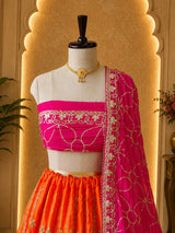 KcPc New Georgette Chiffon Traditional Lehenga with GotaPatti Work GOR