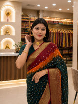 KcPc Designer Viscose Silk Tie-Dye Saree with Zari WorkRBW