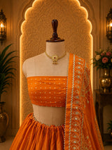 KcPc New Elegant Ethnic Gaji Silk Bandhani Lehenga Collection GOR