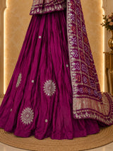 KcPc Pure Gaji silk With Gharchola Dupatta And Gota patti Work New Lehenga BTU