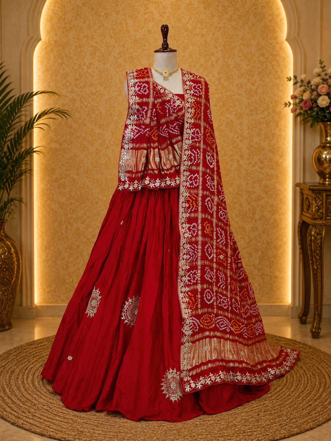 KcPc Pure Gajji Silk Lehenga & Dupptta With Gorgeous Gotapatti WorkBTU