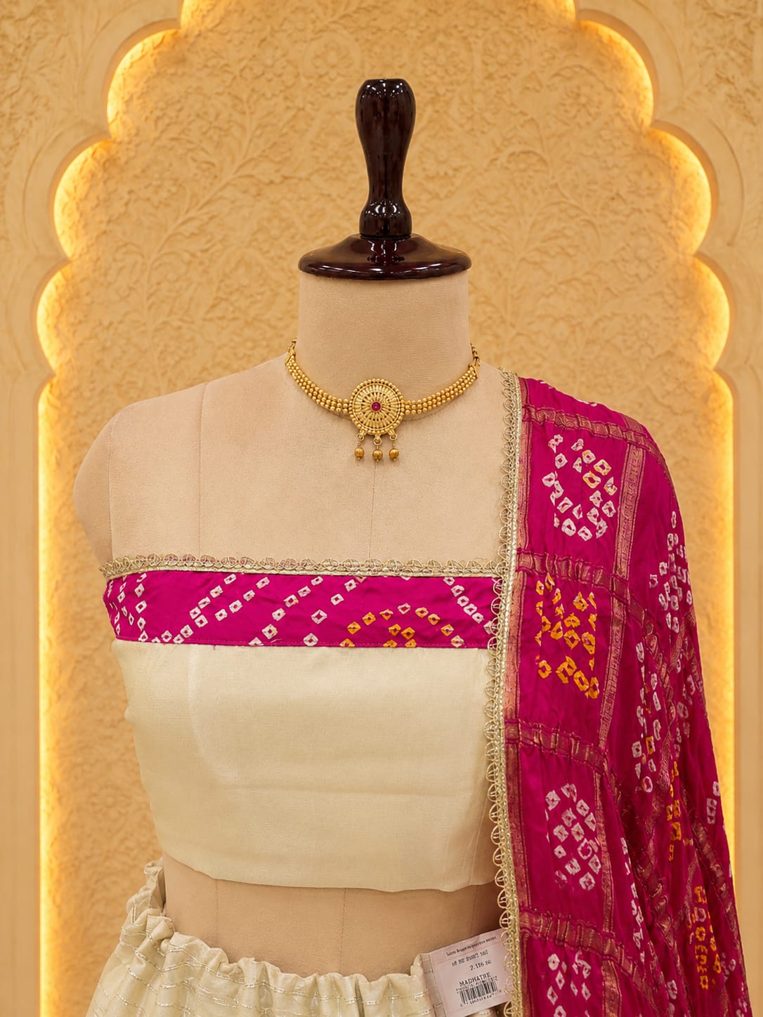 KcPc NewPremium Upada Silk Bandhani Lehenga with EmbroiderySSB