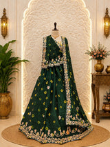 KcPc New Beautiful Bandhani Pattern Lehenga in Premium Chinon Silk Fabric SSB