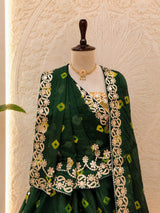 KcPc New Beautiful Bandhani Pattern Lehenga in Premium Chinon Silk Fabric SSB