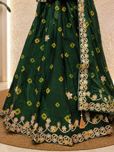 KcPc New Beautiful Bandhani Pattern Lehenga in Premium Chinon Silk Fabric SSB
