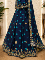 KcPc Rich Chinon Silk Bandhani Lehenga with Exquisite Gota Work SSB