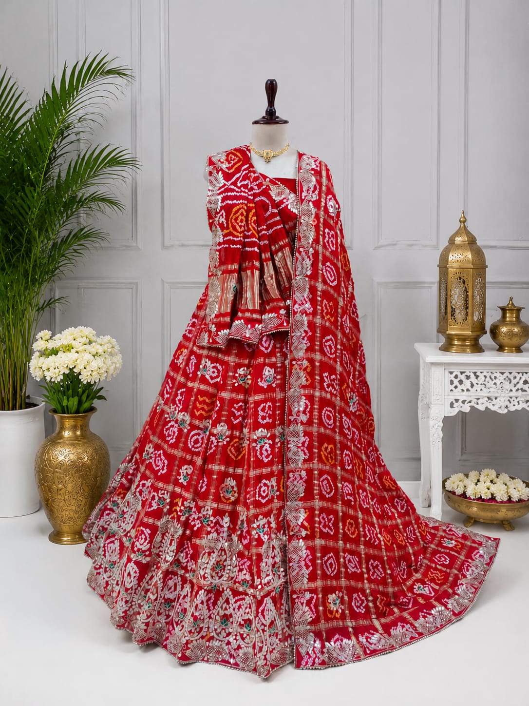 KcPc New Beautiful Pure gajji silk Lehenga Set With Gotapatti Handwork SATISH