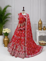 KcPc New Beautiful Pure gajji silk Lehenga Set With Gotapatti Handwork SATISH