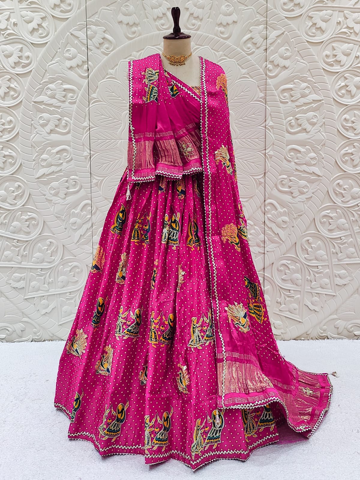 KcPc Traditional Gaji Silk Kalamkari Lehenga for Festive WearGOURI