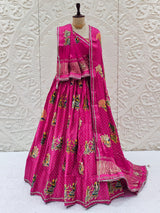 KcPc Traditional Gaji Silk Kalamkari Lehenga for Festive WearGOURI