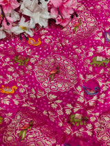 KcPc Traditional Kalamkari Style Pure Khaddi Georgette Saree with Zari WorkASIF