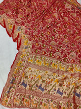 KcPc Pure Khaddi Georgette Kalamkari Saree with Zari WeavingASIF