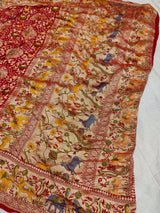 KcPc Pure Khaddi Georgette Kalamkari Saree with Zari WeavingASIF