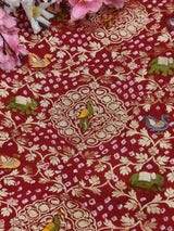 KcPc Pure Khaddi Georgette Kalamkari Saree with Zari WeavingASIF