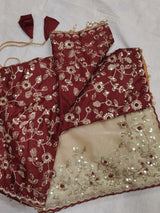 KcPc Tissue Silk Designer Saree with Beautiful Tari Embroidery WorkHM