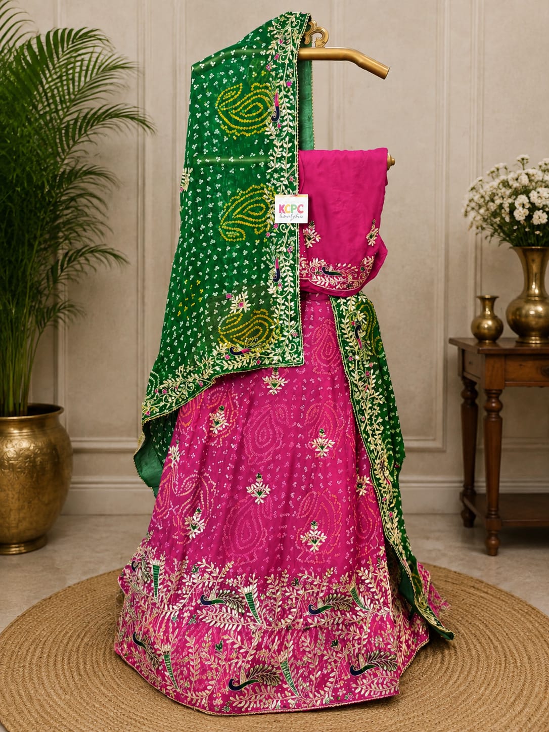 KcPc Bandhani Collection Designer Jaipuri Pure Ojariya LehengaBTU