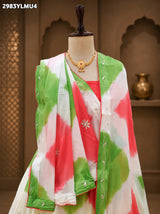 KcPc New Designer Shibori Style Chinon Silk Lehenga with Intricate Cutdana Gotapatti WorkGSM