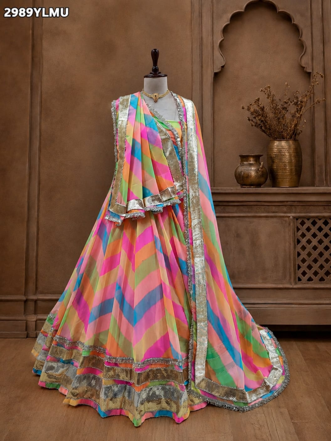 KcPc New Style It Your Way Custom Fit Georgette Lehenga with Lampa Work AvailableSSB