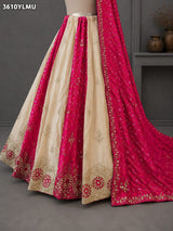 KcPc New HO Silk Bandhani Style Lehenga with GotaPatti Work VK