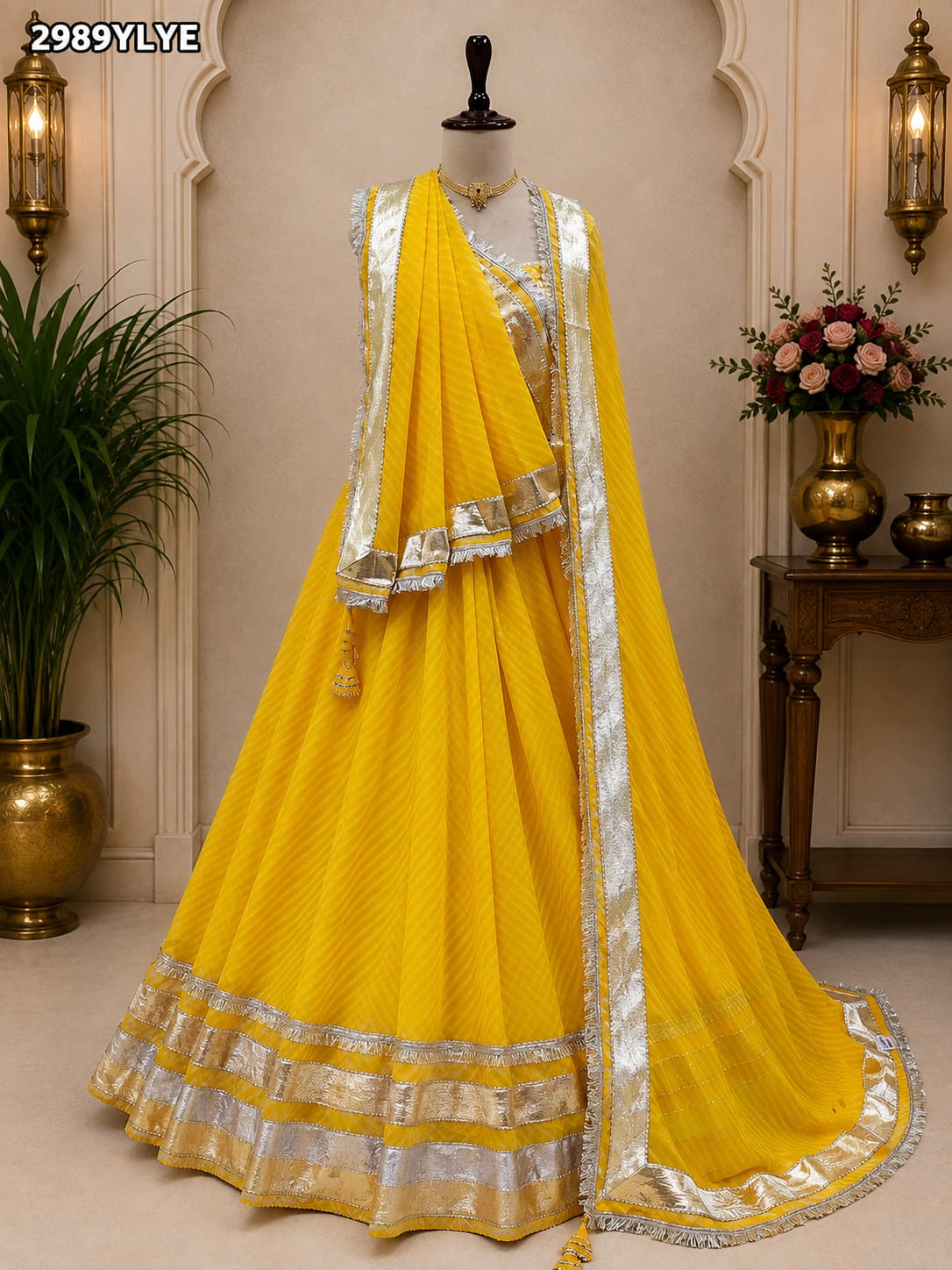 KcPc New Traditional Style Georgette Lehenga with Handcrafted Lampa Work Festive WearSSB